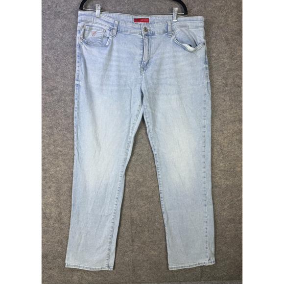 Guess Jeans Men's Size 38 Faded Blue Vintage Lincoln Slim Straight - Picture 1 of 10